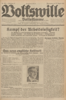 Volkswille : zugleich Volksstimme für Bielitz : Organ der Deutschen Sozialistischen Arbeitspartei in Polen. Jg.17, Nr. 195 (27 August 1931) + dod.