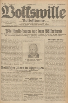 Volkswille : zugleich Volksstimme für Bielitz : Organ der Deutschen Sozialistischen Arbeitspartei in Polen. Jg.17, Nr. 199 (1 September 1931) + dod.