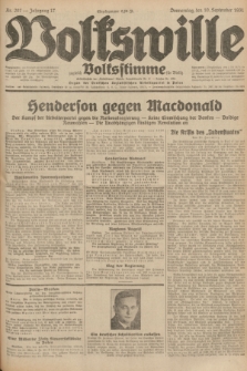 Volkswille : zugleich Volksstimme für Bielitz : Organ der Deutschen Sozialistischen Arbeitspartei in Polen. Jg.17, Nr. 207 (10 September 1931) + dod.