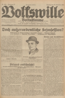 Volkswille : zugleich Volksstimme für Bielitz : Organ der Deutschen Sozialistischen Arbeitspartei in Polen. Jg.17, Nr. 210 (13 September 1931) + dod.