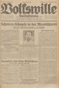 Volkswille : zugleich Volksstimme für Bielitz : Organ der Deutschen Sozialistischen Arbeitspartei in Polen. Jg.17, Nr. 218 (23 September 1931) + dod.