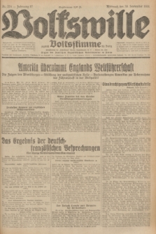 Volkswille : zugleich Volksstimme für Bielitz : Organ der Deutschen Sozialistischen Arbeitspartei in Polen. Jg.17, Nr. 224 (30 September 1931) + dod.