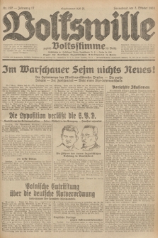 Volkswille : zugleich Volksstimme für Bielitz : Organ der Deutschen Sozialistischen Arbeitspartei in Polen. Jg.17, Nr. 227 (3 Oktober 1931) + dod.
