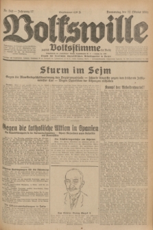 Volkswille : zugleich Volksstimme für Bielitz : Organ der Deutschen Sozialistischen Arbeitspartei in Polen. Jg.17, Nr. 243 (22 October 1931) + dod.