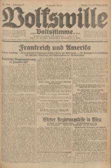 Volkswille : zugleich Volksstimme für Bielitz : Organ der Deutschen Sozialistischen Arbeitspartei in Polen. Jg.17, Nr. 244 (23 October 1931) + dod.