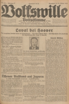 Volkswille : zugleich Volksstimme für Bielitz : Organ der Deutschen Sozialistischen Arbeitspartei in Polen. Jg.17, Nr. 245 (24 October 1931) + dod.