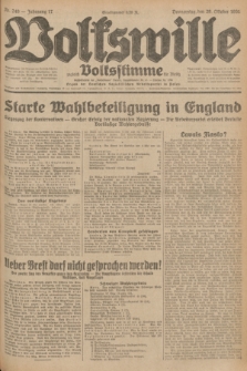 Volkswille : zugleich Volksstimme für Bielitz : Organ der Deutschen Sozialistischen Arbeitspartei in Polen. Jg.17, Nr. 249 (29 October 1931) + dod.