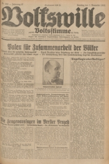 Volkswille : zugleich Volksstimme für Bielitz : Organ der Deutschen Sozialistischen Arbeitspartei in Polen. Jg.17, Nr. 252 (1 November 1931) + dod.