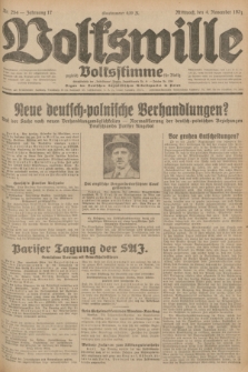 Volkswille : zugleich Volksstimme für Bielitz : Organ der Deutschen Sozialistischen Arbeitspartei in Polen. Jg.17, Nr. 254 (4 November 1931) + dod.
