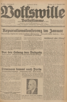 Volkswille : zugleich Volksstimme für Bielitz : Organ der Deutschen Sozialistischen Arbeitspartei in Polen. Jg.17, Nr. 256 (6 November 1931) + dod.