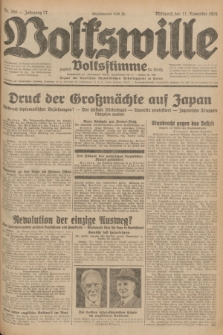Volkswille : zugleich Volksstimme für Bielitz : Organ der Deutschen Sozialistischen Arbeitspartei in Polen. Jg.17, Nr. 260 (11 November 1931) + dod.