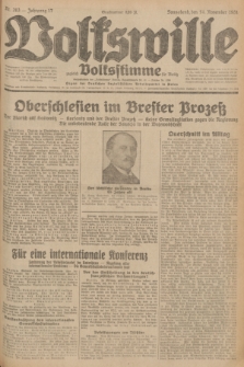 Volkswille : zugleich Volksstimme für Bielitz : Organ der Deutschen Sozialistischen Arbeitspartei in Polen. Jg.17, Nr. 263 (14 November 1931) + dod.