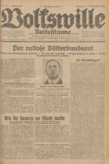 Volkswille : zugleich Volksstimme für Bielitz : Organ der Deutschen Sozialistischen Arbeitspartei in Polen. Jg.17, Nr. 274 (27 November 1931) + dod.