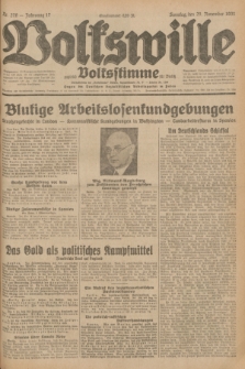 Volkswille : zugleich Volksstimme für Bielitz : Organ der Deutschen Sozialistischen Arbeitspartei in Polen. Jg.17, Nr. 276 (29 November 1931) + dod.
