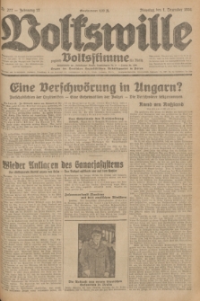 Volkswille : zugleich Volksstimme für Bielitz : Organ der Deutschen Sozialistischen Arbeitspartei in Polen. Jg.17, Nr. 277 (1 Dezember 1931) + dod.