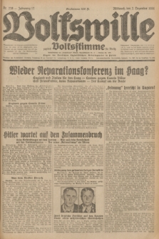 Volkswille : zugleich Volksstimme für Bielitz : Organ der Deutschen Sozialistischen Arbeitspartei in Polen. Jg.17, Nr. 278 (2 Dezember 1931) + dod.