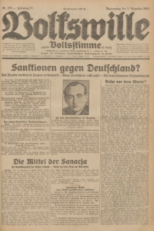 Volkswille : zugleich Volksstimme für Bielitz : Organ der Deutschen Sozialistischen Arbeitspartei in Polen. Jg.17, Nr. 279 (3 Dezember 1931) + dod.