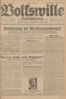 Volkswille : zugleich Volksstimme für Bielitz : Organ der Deutschen Sozialistischen Arbeitspartei in Polen. Jg.17, Nr. 281 (5 Dezember 1931) + dod.