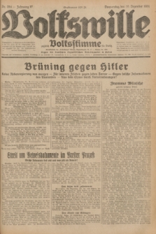 Volkswille : zugleich Volksstimme für Bielitz : Organ der Deutschen Sozialistischen Arbeitspartei in Polen. Jg.17, Nr. 284 (10 Dezember 1931) + dod.