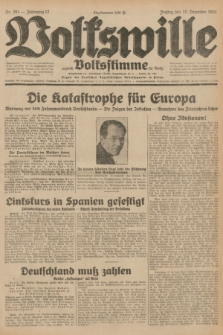 Volkswille : zugleich Volksstimme für Bielitz : Organ der Deutschen Sozialistischen Arbeitspartei in Polen. Jg.17, Nr. 291 (18 Dezember 1931) + dod.