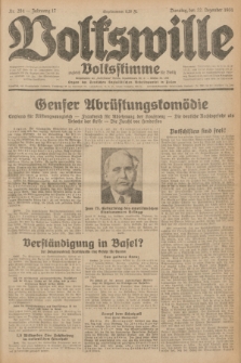 Volkswille : zugleich Volksstimme für Bielitz : Organ der Deutschen Sozialistischen Arbeitspartei in Polen. Jg.17, Nr. 294 (22 Dezember 1931) + dod.