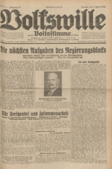 Volkswille : zugleich Volksstimme für Bielitz : Organ der Deutschen Sozialistischen Arbeitspartei in Polen. Jg.18, Nr. 77 (3 April 1932) + dod.