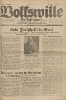 Volkswille : zugleich Volksstimme für Bielitz : Organ der Deutschen Sozialistischen Arbeitspartei in Polen. Jg.18, Nr. 95 (24 April 1932) + dod.