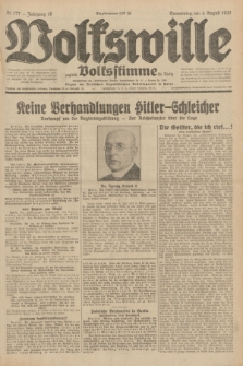 Volkswille : zugleich Volksstimme für Bielitz : Organ der Deutschen Sozialistischen Arbeitspartei in Polen. Jg.18, Nr. 177 (4 August 1932) + dod.