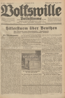 Volkswille : zugleich Volksstimme für Bielitz : Organ der Deutschen Sozialistischen Arbeitspartei in Polen. Jg.18, Nr. 193 (24 August 1932) + dod.