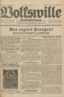 Volkswille : zugleich Volksstimme für Bielitz : Organ der Deutschen Sozialistischen Arbeitspartei in Polen. Jg.18, Nr. 248 (27 Oktober 1932) + dod.