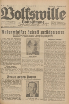 Volkswille : zugleich Volksstimme für Bielitz : Organ der Deutschen Sozialistischen Arbeitspartei in Polen. Jg.18, Nr. 254 (4 November 1932) + dod.