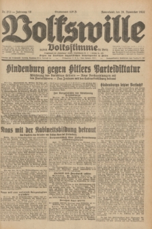 Volkswille : zugleich Volksstimme für Bielitz : Organ der Deutschen Sozialistischen Arbeitspartei in Polen. Jg.18, Nr. 273 (26 November 1932) + dod.