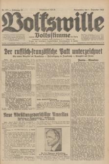 Volkswille : zugleich Volksstimme für Bielitz : Organ der Deutschen Sozialistischen Arbeitspartei in Polen. Jg.18, Nr. 277 (1 Dezember 1932) + dod.
