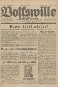 Volkswille : zugleich Volksstimme für Bielitz : Organ der Deutschen Sozialistischen Arbeitspartei in Polen. Jg.18, Nr. 279 (3 Dezember 1932) + dod.