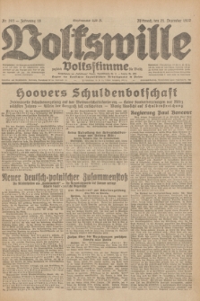 Volkswille : zugleich Volksstimme für Bielitz : Organ der Deutschen Sozialistischen Arbeitspartei in Polen. Jg.18, Nr. 293 (21 Dezember 1932) + dod.