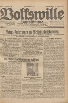 Volkswille : zugleich Volksstimme für Bielitz : Organ der Deutschen Sozialistischen Arbeitspartei in Polen. Jg.19, Nr. 9 (12 Januar 1933) + dod.