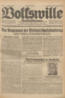 Volkswille : zugleich Volksstimme für Bielitz : Organ der Deutschen Sozialistischen Arbeitspartei in Polen. Jg.19, Nr. 11 (14 Januar 1933) + dod.