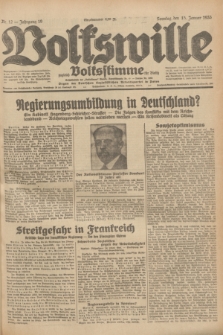 Volkswille : zugleich Volksstimme für Bielitz : Organ der Deutschen Sozialistischen Arbeitspartei in Polen. Jg.19, Nr. 12 (15 Januar 1933) + dod.