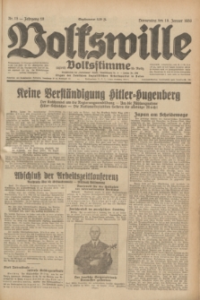 Volkswille : zugleich Volksstimme für Bielitz : Organ der Deutschen Sozialistischen Arbeitspartei in Polen. Jg.19, Nr. 15 (19 Januar 1933) + dod.