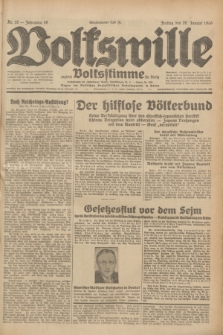 Volkswille : zugleich Volksstimme für Bielitz : Organ der Deutschen Sozialistischen Arbeitspartei in Polen. Jg.19, Nr. 16 (20 Januar 1933) + dod.
