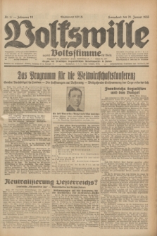 Volkswille : zugleich Volksstimme für Bielitz : Organ der Deutschen Sozialistischen Arbeitspartei in Polen. Jg.19, Nr. 17 (21 Januar 1933) + dod.