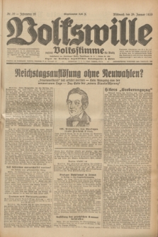 Volkswille : zugleich Volksstimme für Bielitz : Organ der Deutschen Sozialistischen Arbeitspartei in Polen. Jg.19, Nr. 20 (25 Januar 1933) + dod.