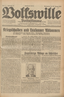 Volkswille : zugleich Volksstimme für Bielitz : Organ der Deutschen Sozialistischen Arbeitspartei in Polen. Jg.19, Nr. 21 (26 Januar 1933) + dod.