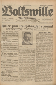 Volkswille : zugleich Volksstimme für Bielitz : Organ der Deutschen Sozialistischen Arbeitspartei in Polen. Jg.19, Nr. 26 (1 Februar 1933) + dod.