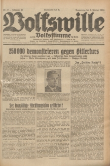Volkswille : zugleich Volksstimme für Bielitz : Organ der Deutschen Sozialistischen Arbeitspartei in Polen. Jg.19, Nr. 32 (9 Februar 1933) + dod.