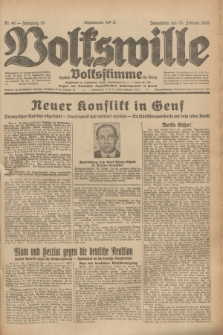 Volkswille : zugleich Volksstimme für Bielitz : Organ der Deutschen Sozialistischen Arbeitspartei in Polen. Jg.19, Nr. 46 (25 Februar 1933) + dod.
