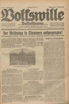 Volkswille : zugleich Volksstimme für Bielitz : Organ der Deutschen Sozialistischen Arbeitspartei in Polen. Jg.19, Nr. 49 (1 März 1933) + dod.