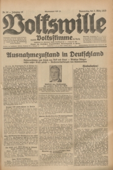 Volkswille : zugleich Volksstimme für Bielitz : Organ der Deutschen Sozialistischen Arbeitspartei in Polen. Jg.19, Nr. 50 (2 März 1933) + dod.