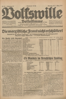Volkswille : zugleich Volksstimme für Bielitz : Organ der Deutschen Sozialistischen Arbeitspartei in Polen. Jg.19, Nr. 54 (7 März 1933) + dod.