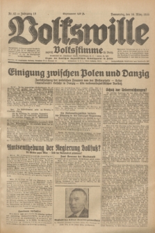 Volkswille : zugleich Volksstimme für Bielitz : Organ der Deutschen Sozialistischen Arbeitspartei in Polen. Jg.19, Nr. 62 (16 März 1933) + dod.